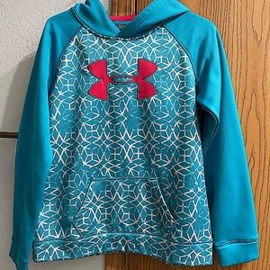 pink and blue under armor hoodie (youth XL)